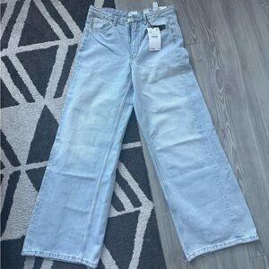 Zara Mid Rise Full Length Slouchy Pant NWT